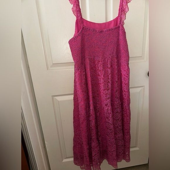 Arula Vibrant Pink Lace sleeveless maxi Dress B 2X spring summer vacation - Picture 7 of 9